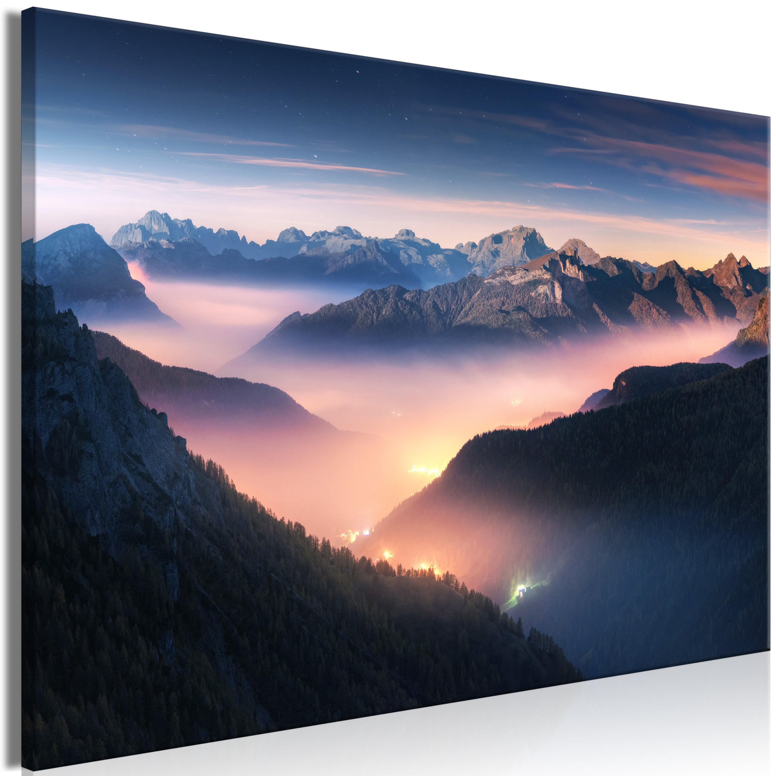 Landscape Canvas Wall Art - Mountain Breath Sunset