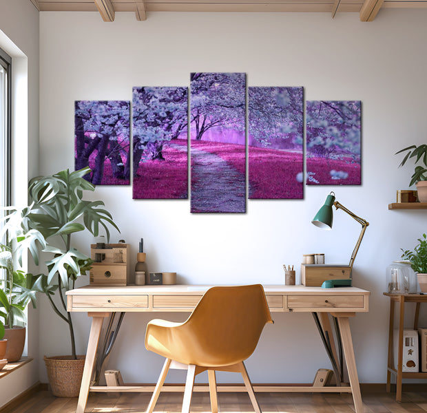 Stretched Canvas Landscape Art - The Road Of Love 40"Wx20"H