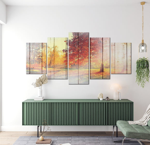 Stretched Canvas Landscape Art - Autumn Sun 40"Wx20"H