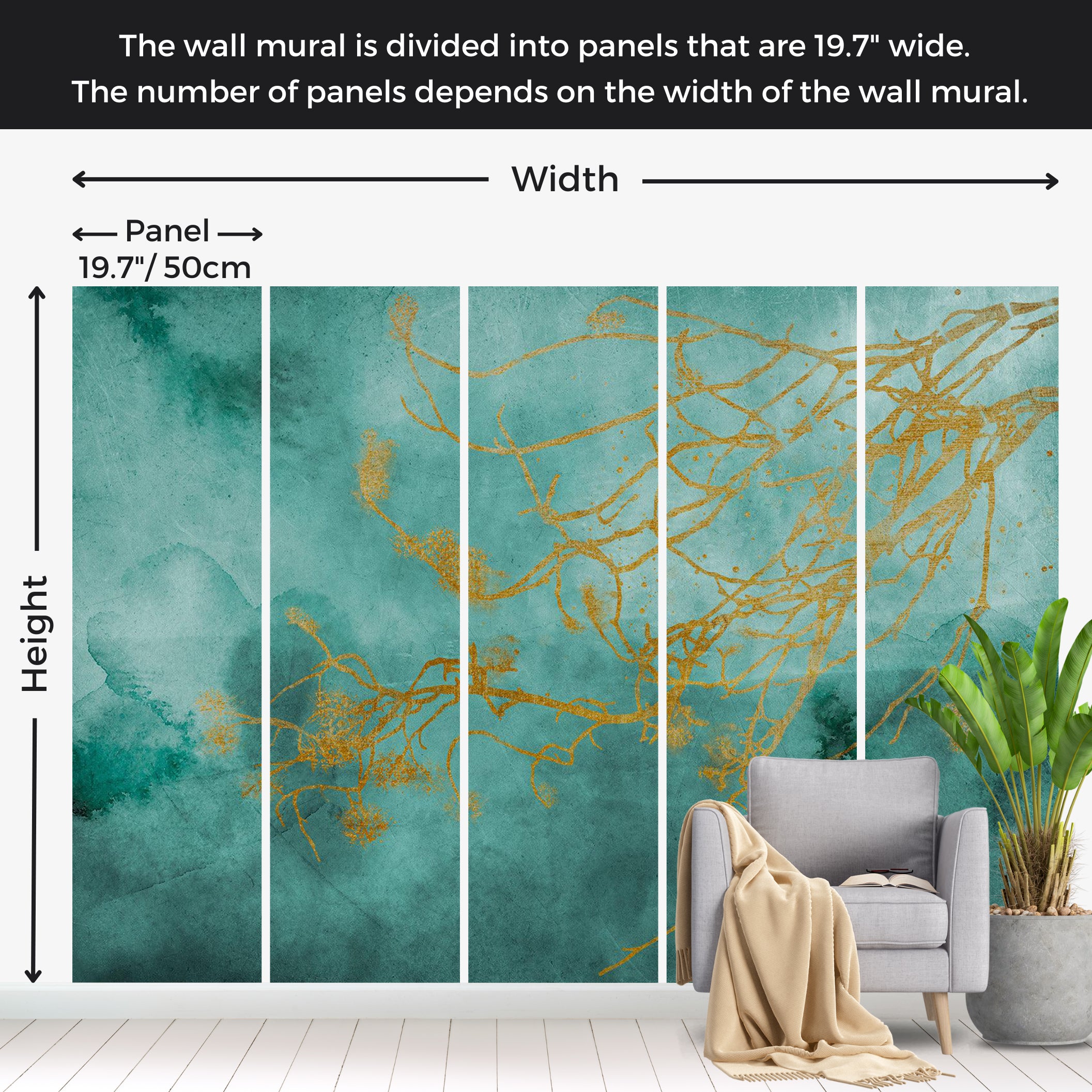 Abstract Wallpaper Wall Mural - Gentle Breeze 39"Wx27"H / Standard