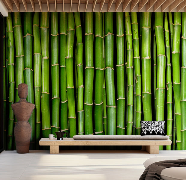 Zen Wallpaper Wall Mural - Bamboo Wall 118"Wx90"H