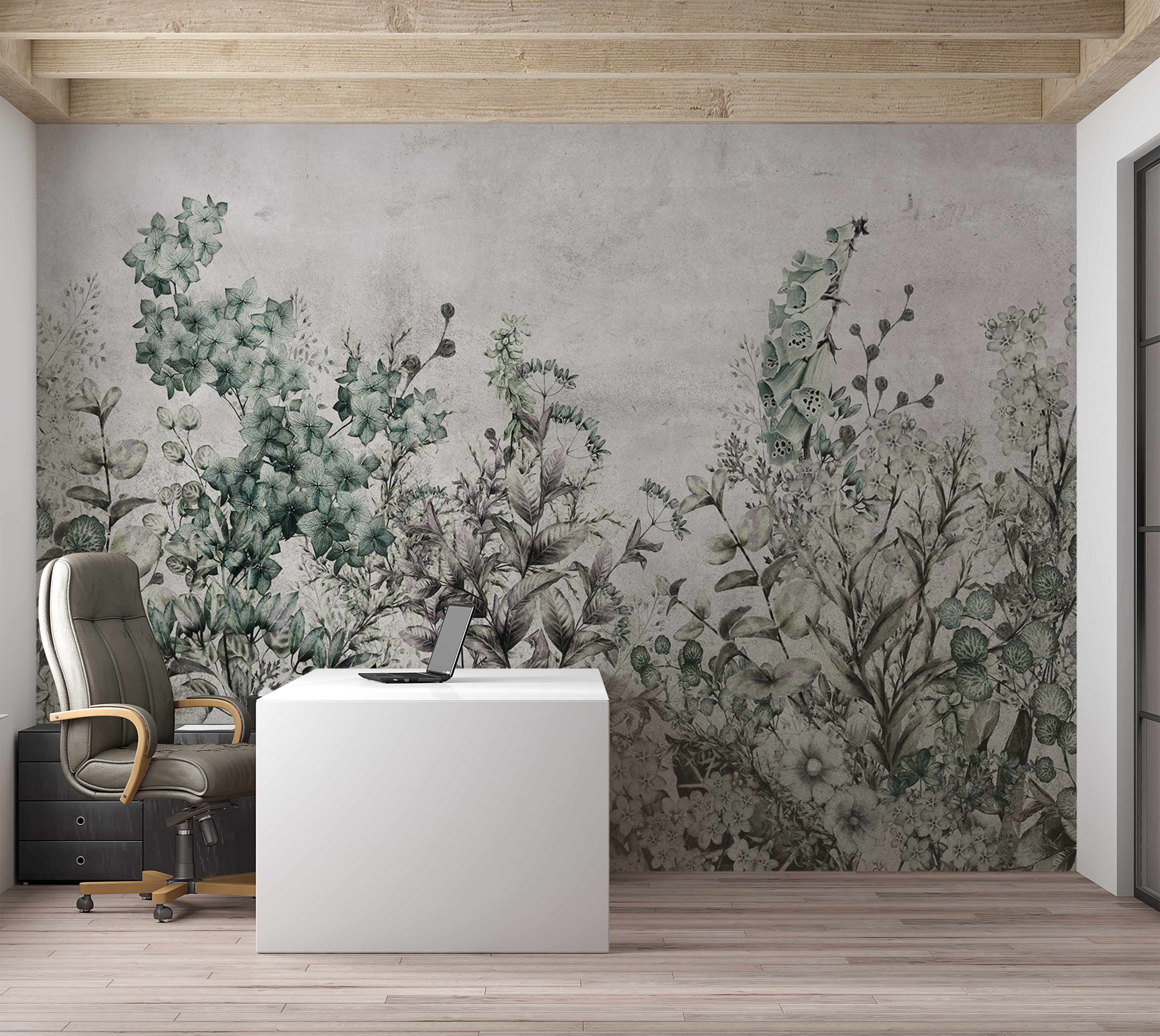 Botanical Wallpaper Wall Mural - Mystery of Herbs 39"Wx27"H / Standard