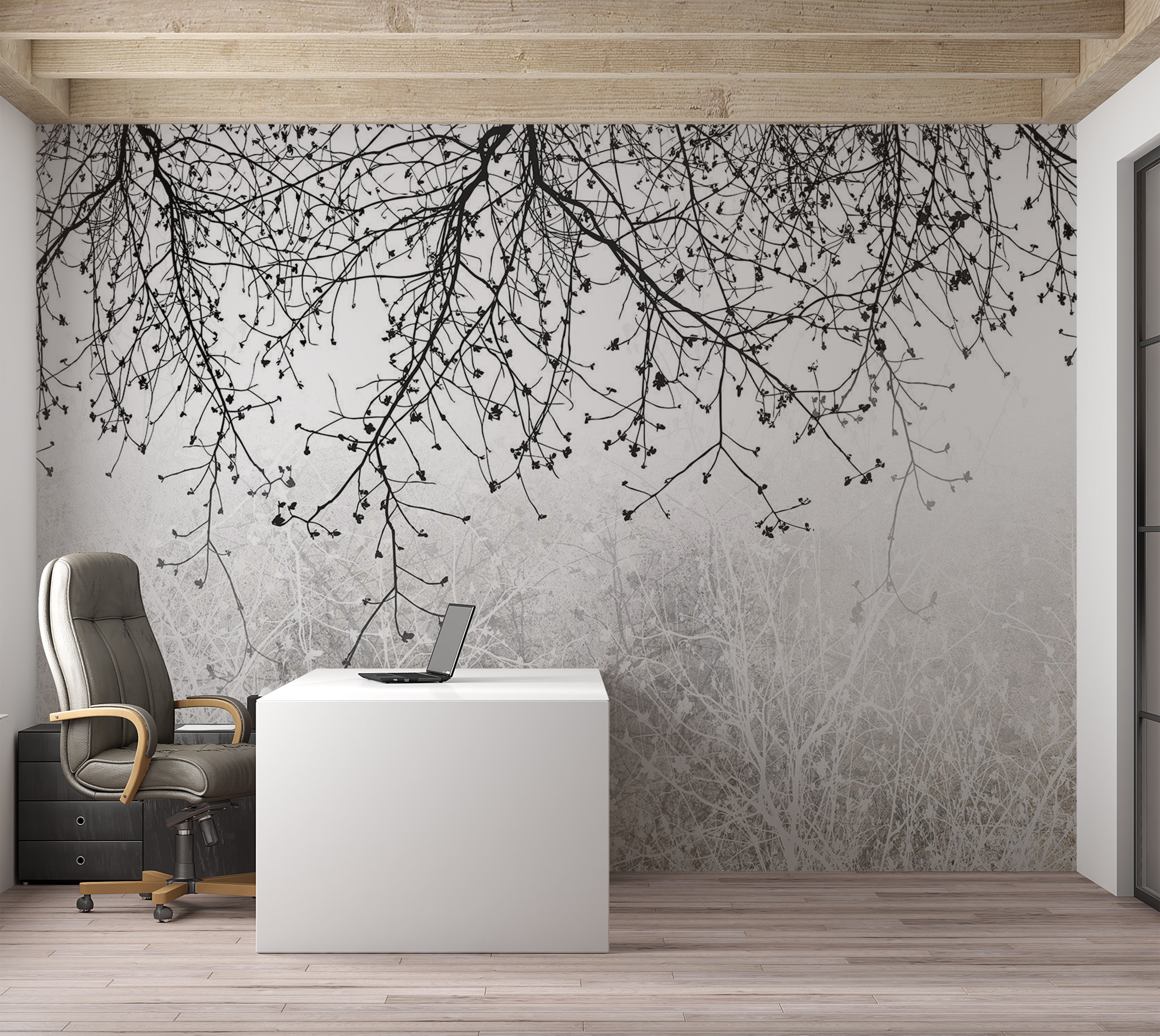 Botanical Wallpaper Wall Mural - Natural Brightness 39"Wx27"H / Standard