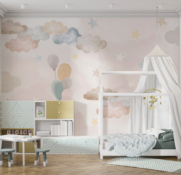 Peel & Stick Kids Wall Mural - Fairy Tale Sky 38"Wx27"H