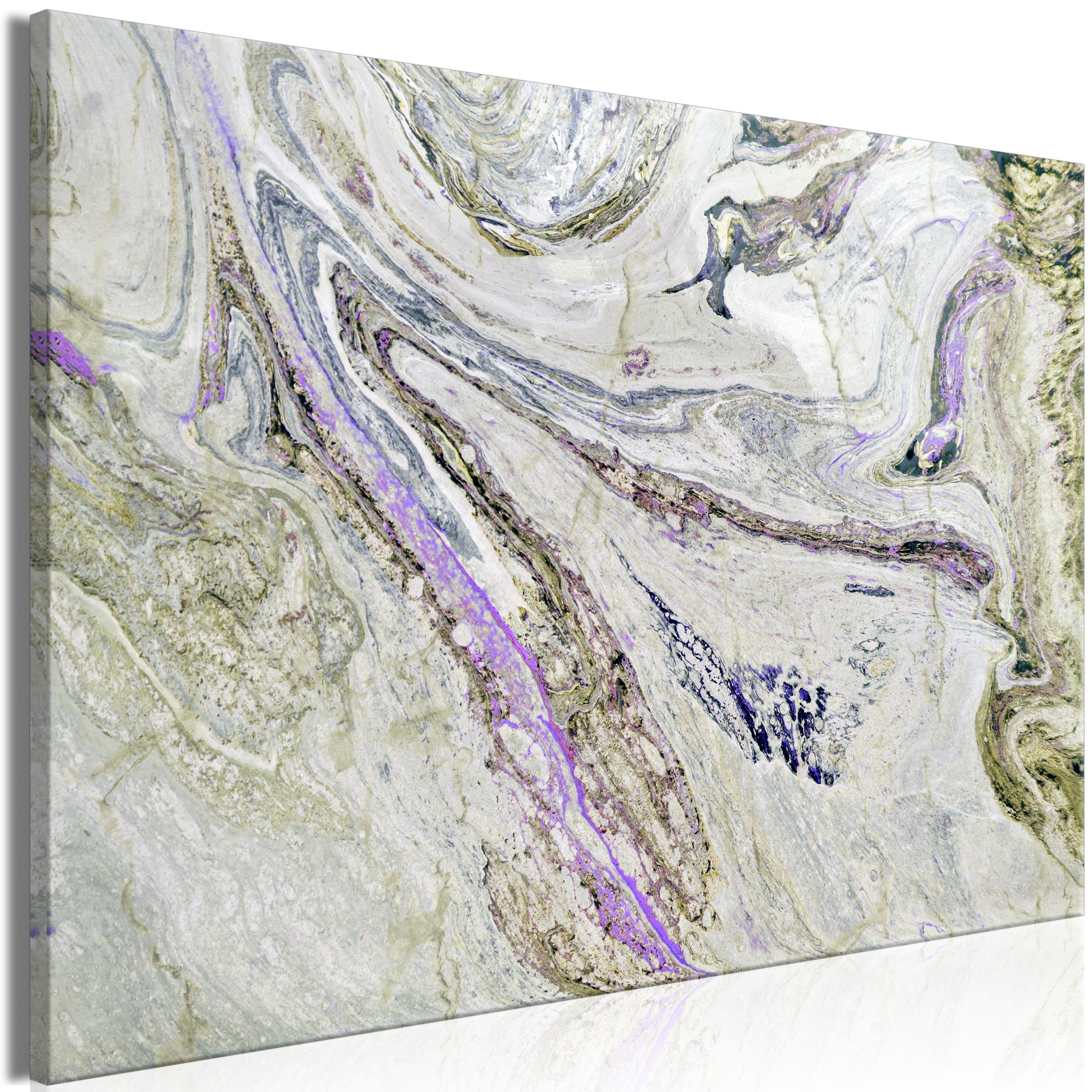 Abstract Canvas Wall Art - Colorful Rock Purple