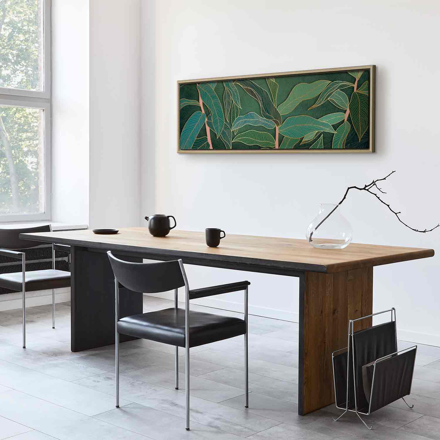 Floating Framed Canvas Art - Botanical Exotic Leaves