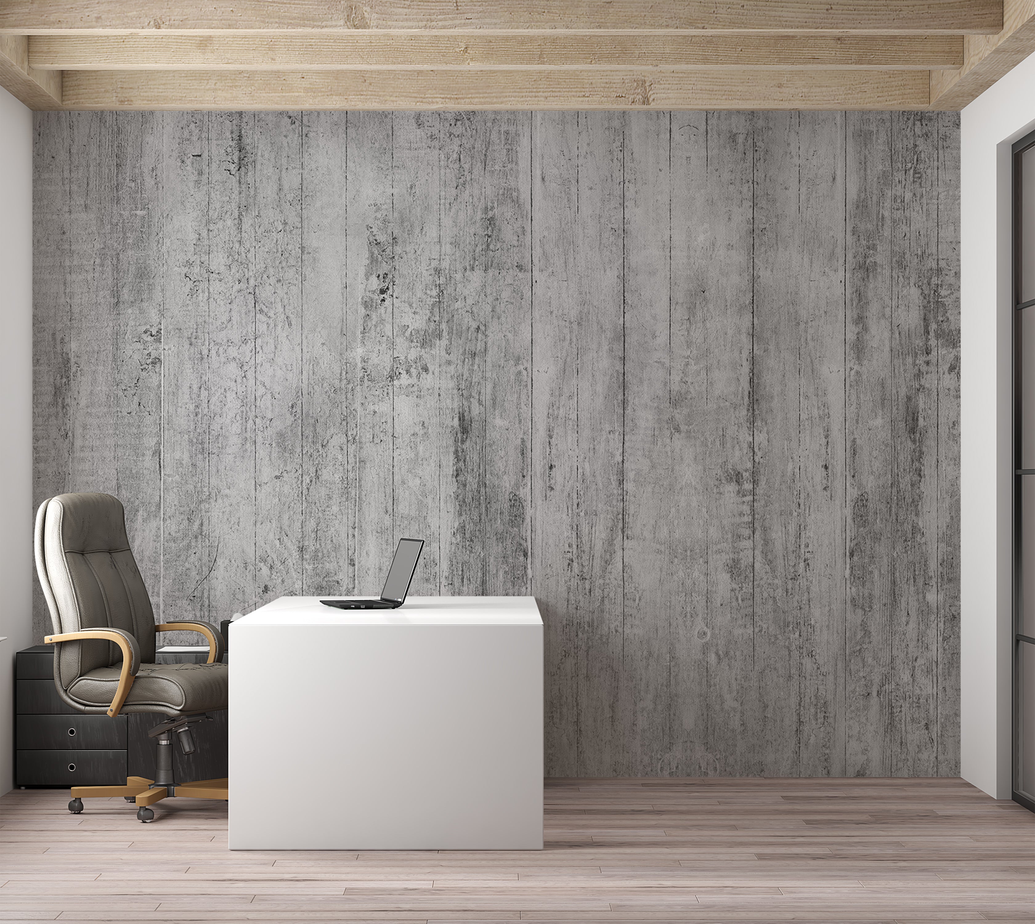Surface Texture Wallpaper Wall Mural - Grey Rustic Old Wood 39"Wx27"H / Standard
