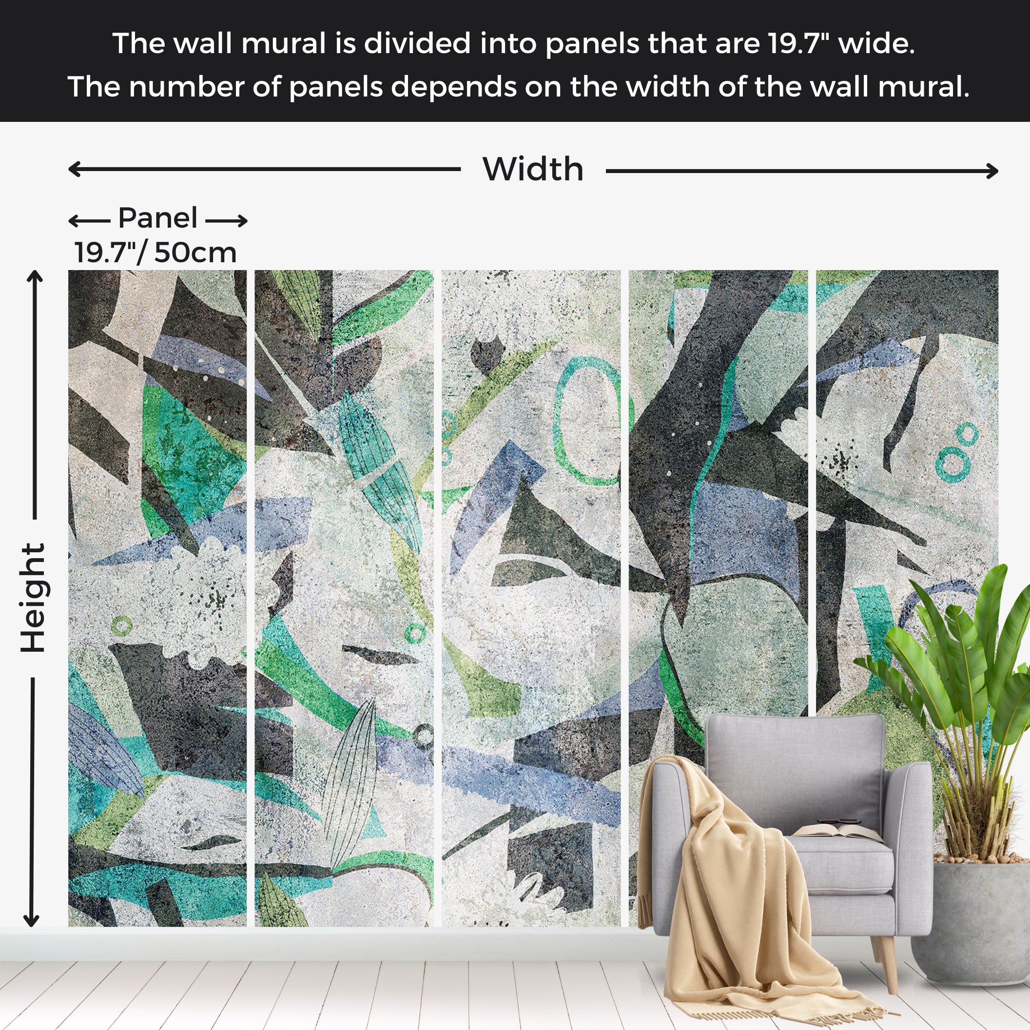 Abstract Wallpaper Wall Mural - Malachite Dream 39"Wx27"H / Standard