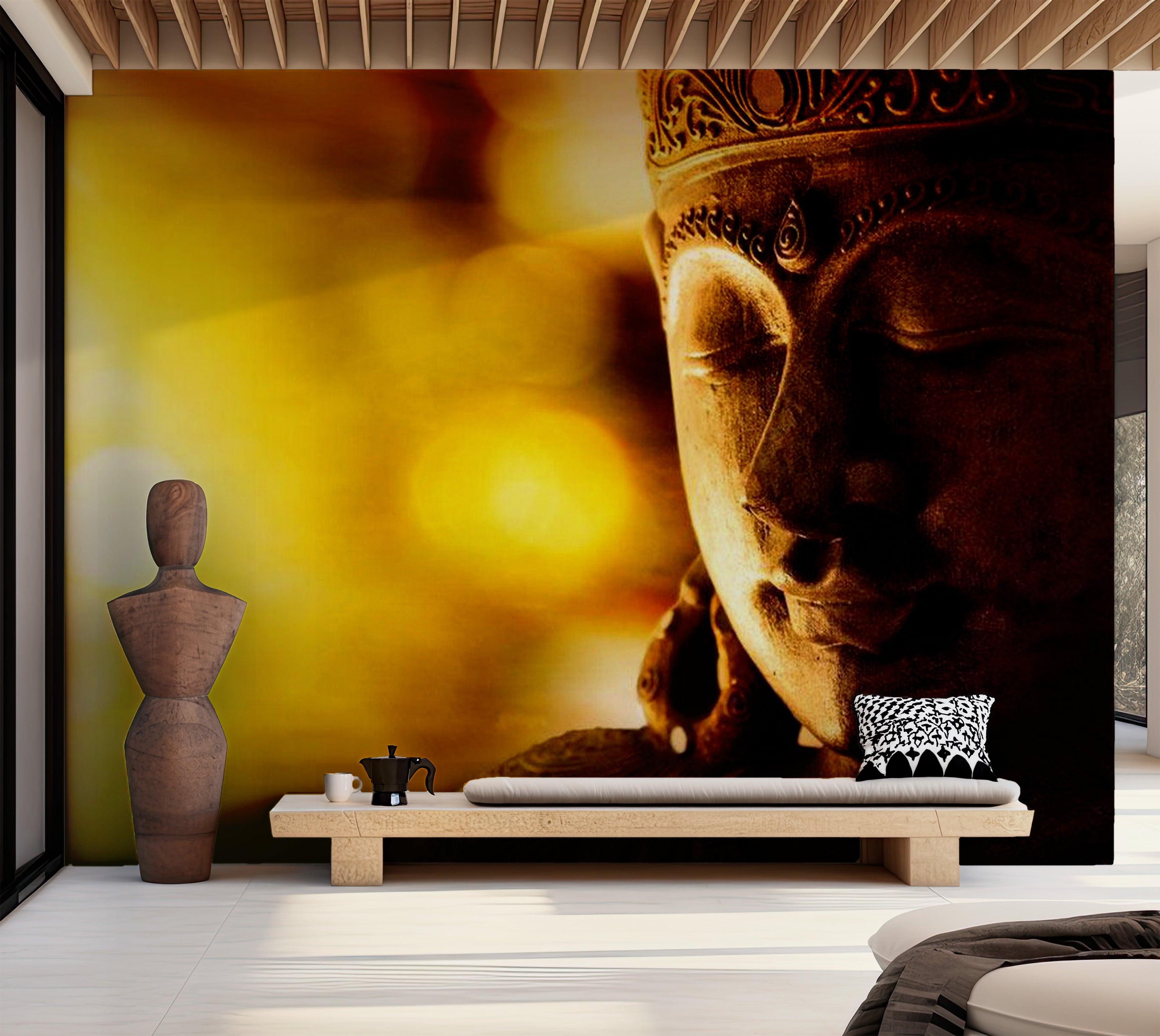 Zen Wallpaper Wall Mural - Buddha Enlightenment 39"Wx27"H