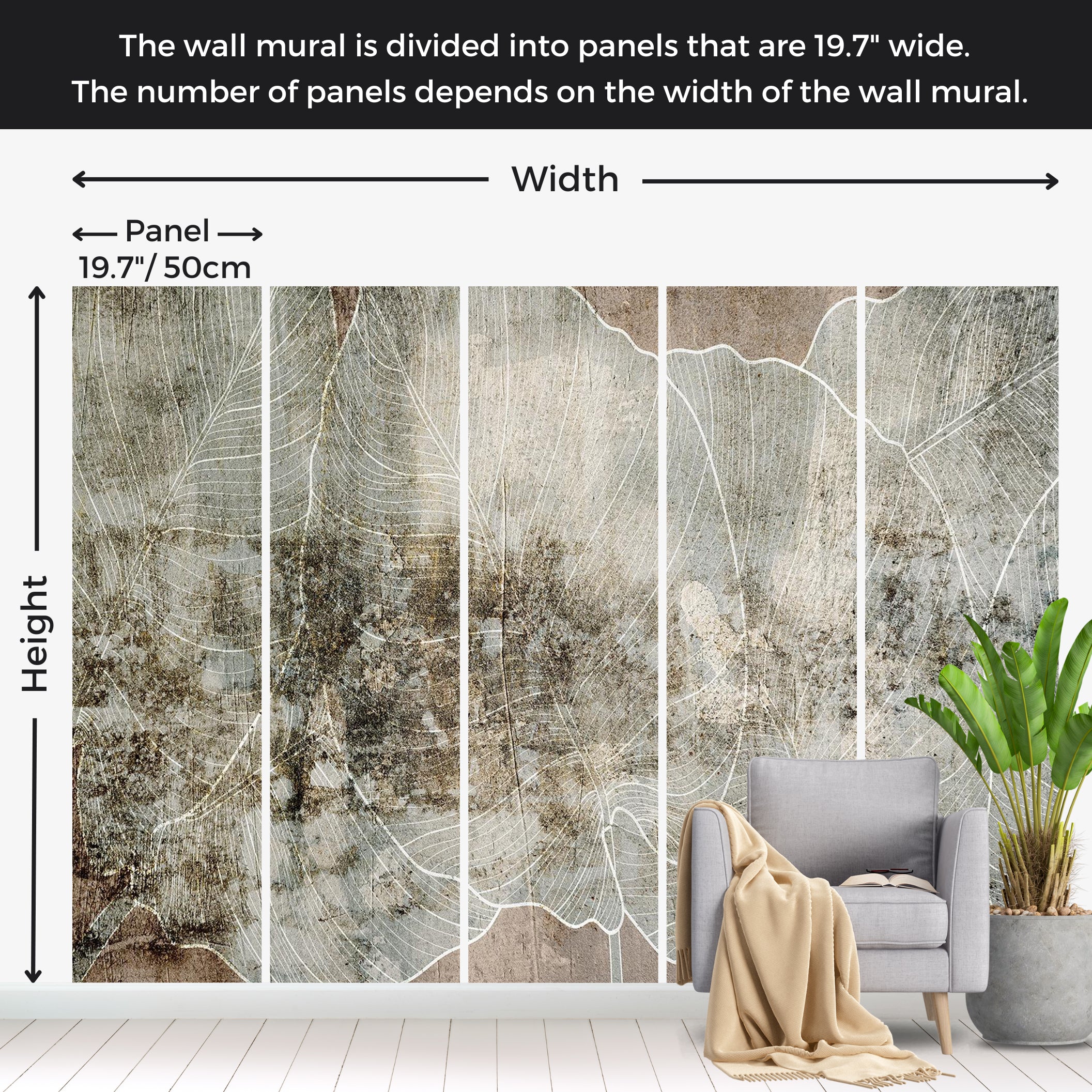 Abstract Wallpaper Wall Mural - Noble Gesture 39"Wx27"H / Standard