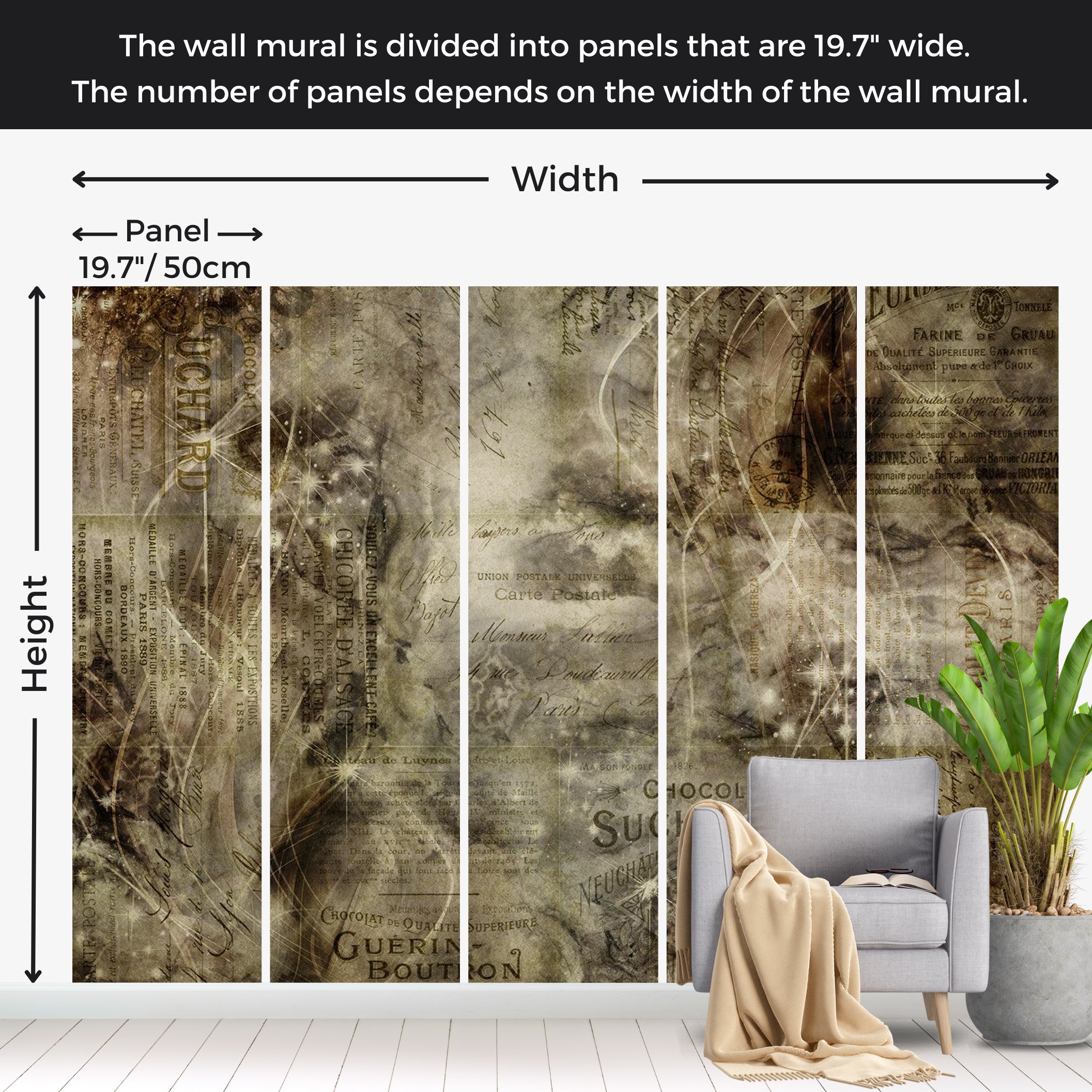 Abstract Wallpaper Wall Mural - Passion 39"Wx27"H / Standard