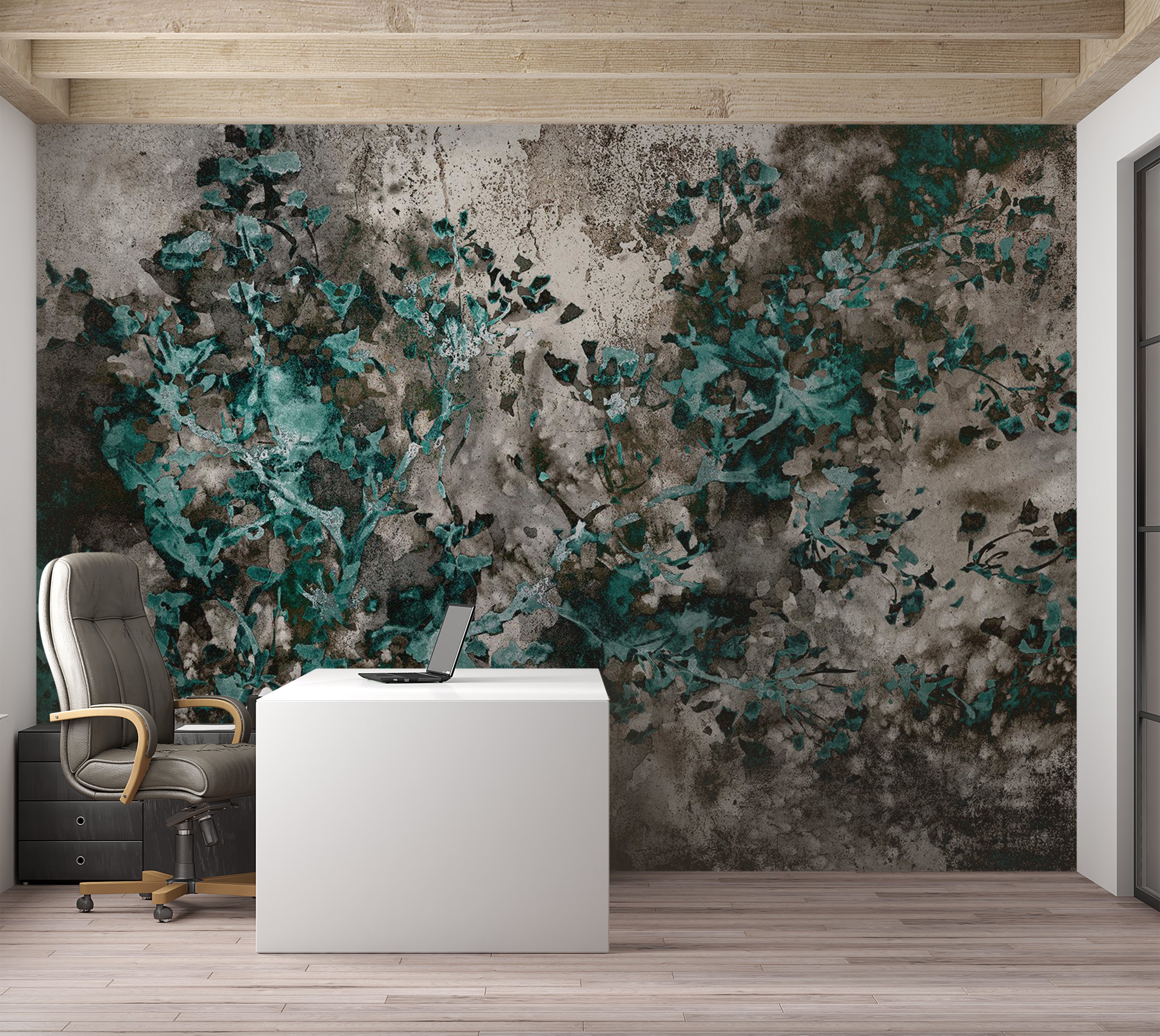 Surface Texture Wallpaper Wall Mural - Scandinavian Green 39"Wx27"H / Standard