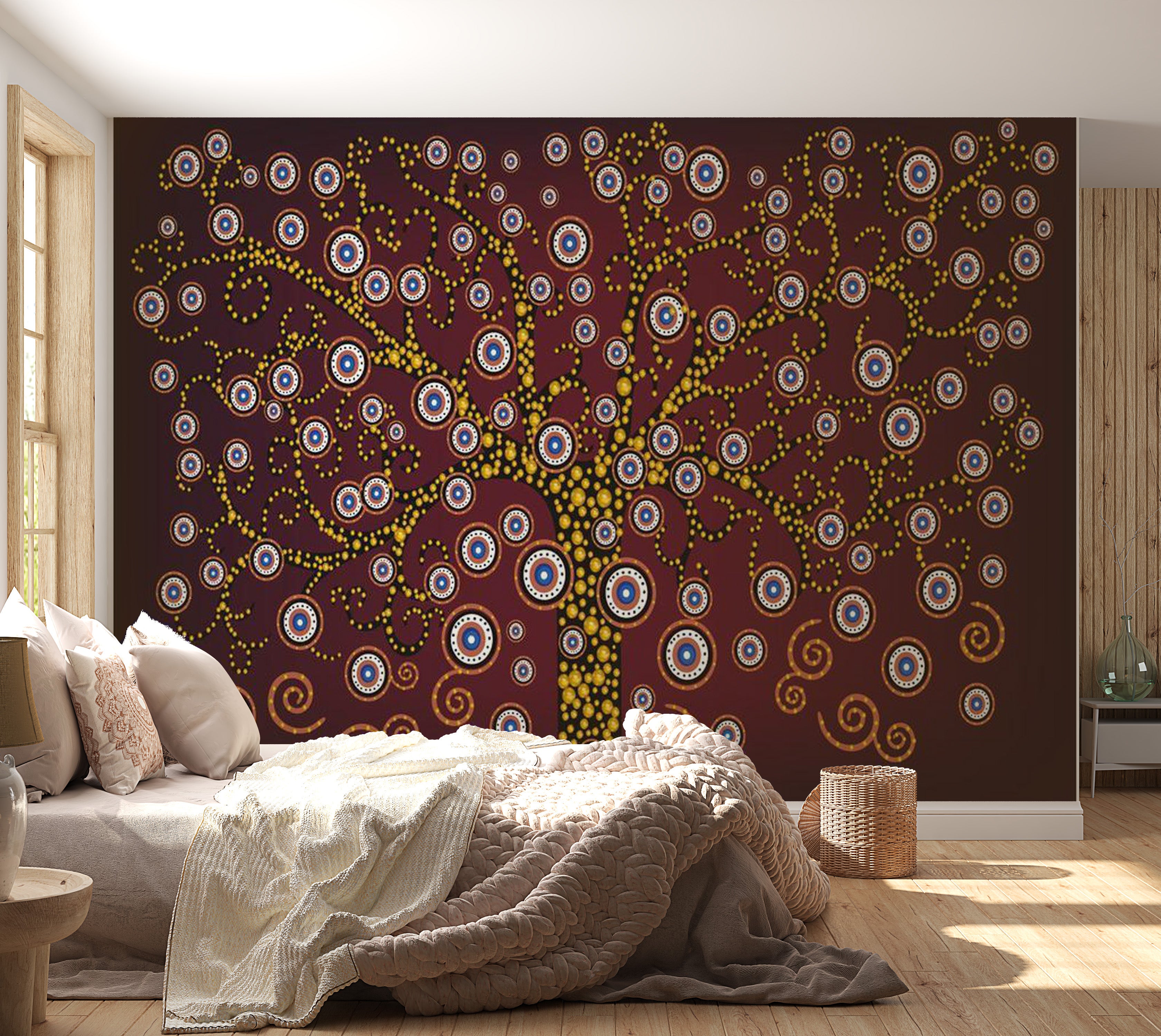 Abstract Wallpaper Wall Mural - Tree Orient 118"Wx90"H