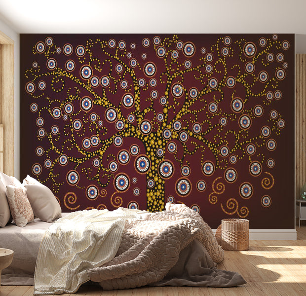 Abstract Wallpaper Wall Mural - Tree Orient 118"Wx90"H
