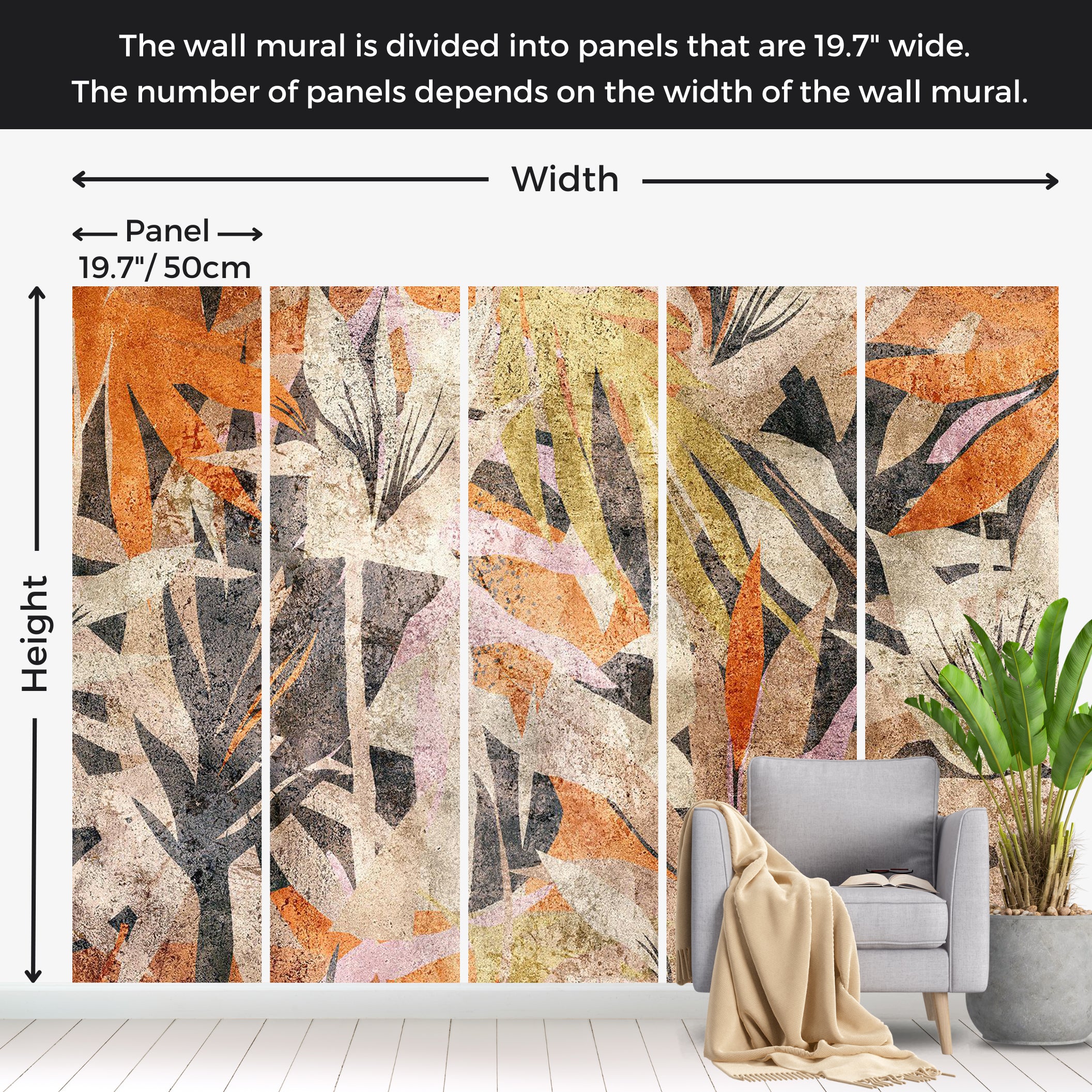 Abstract Wallpaper Wall Mural - Scattered Colors 39"Wx27"H / Standard