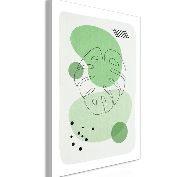 Abstract Canvas Wall Art - Green Aesthetics of Monstera