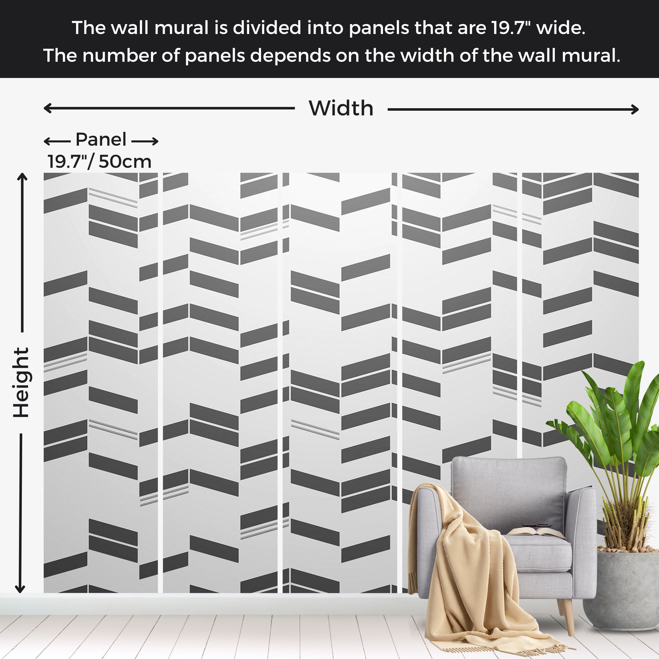 Abstract Wallpaper Wall Mural - Simple Structures 39"Wx27"H / Standard