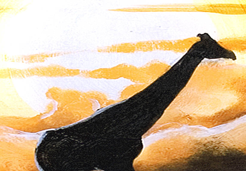 Stretched Canvas Landscape Art - Giraffes At Sunset