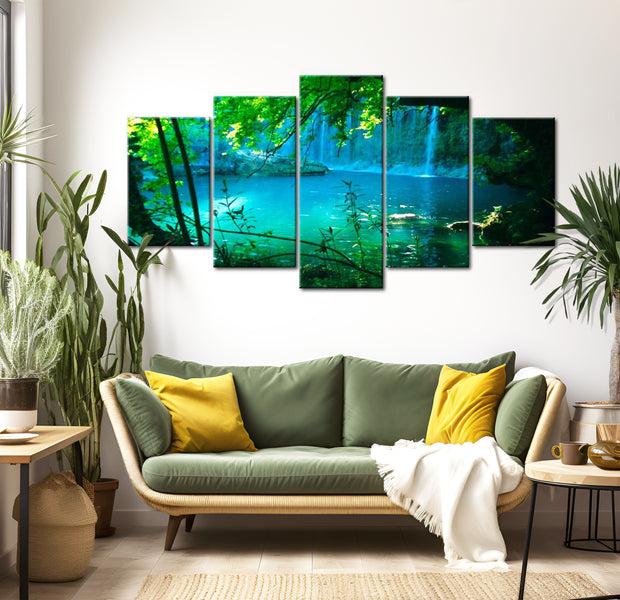 Stretched Canvas Landscape Art - Turquoise Seclusion 40"Wx20"H