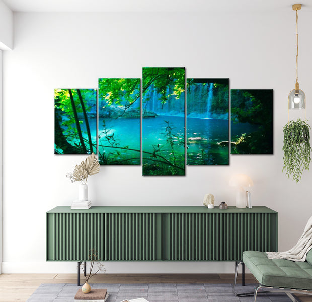 Stretched Canvas Landscape Art - Turquoise Seclusion 40"Wx20"H