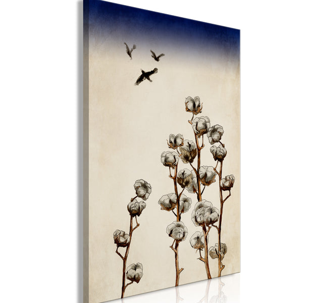 Floral Canvas Wall Art - Cotton Branches