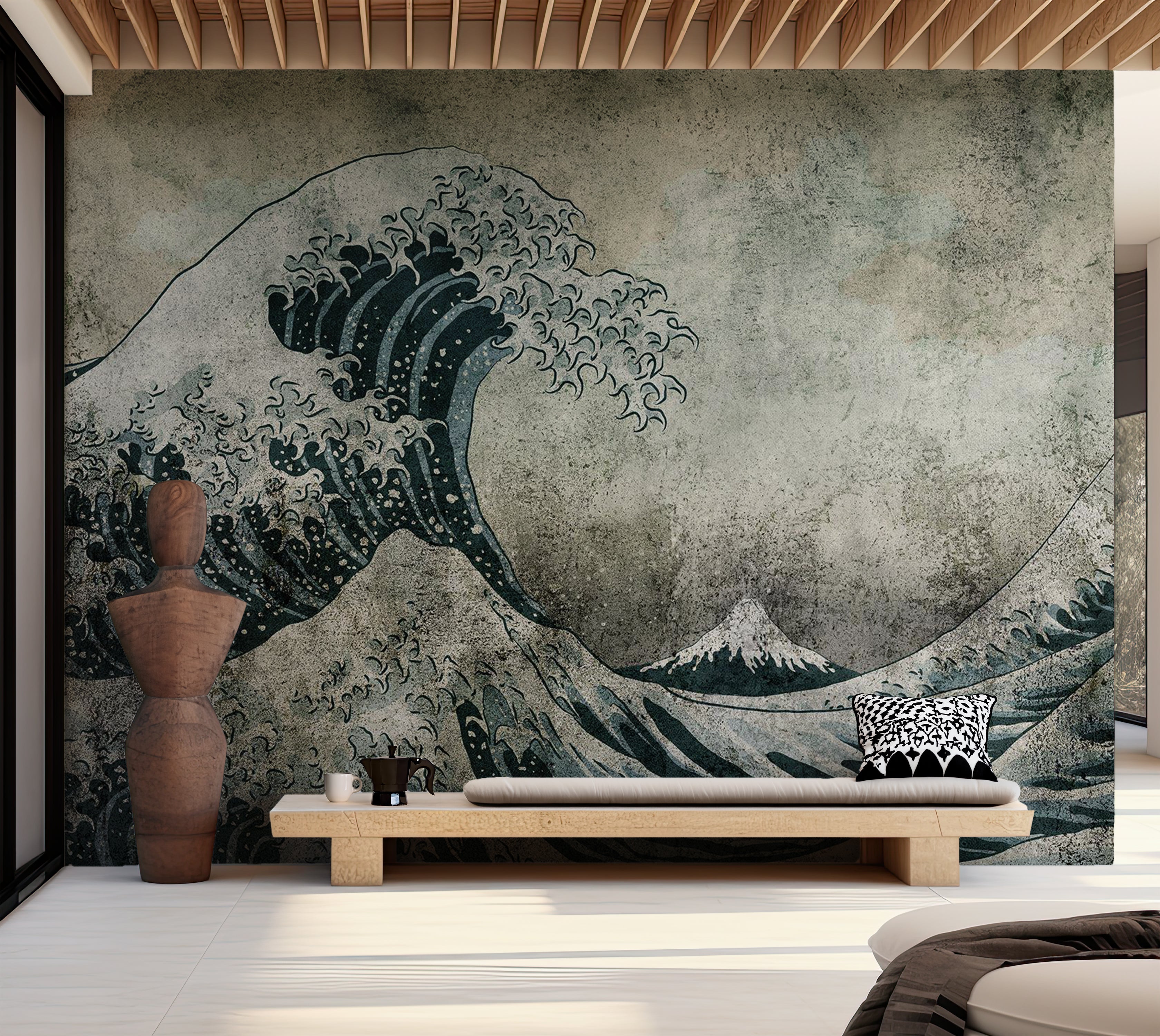 Abstract Wallpaper Wall Mural - Power of the Big Wave 39"Wx27"H / Standard