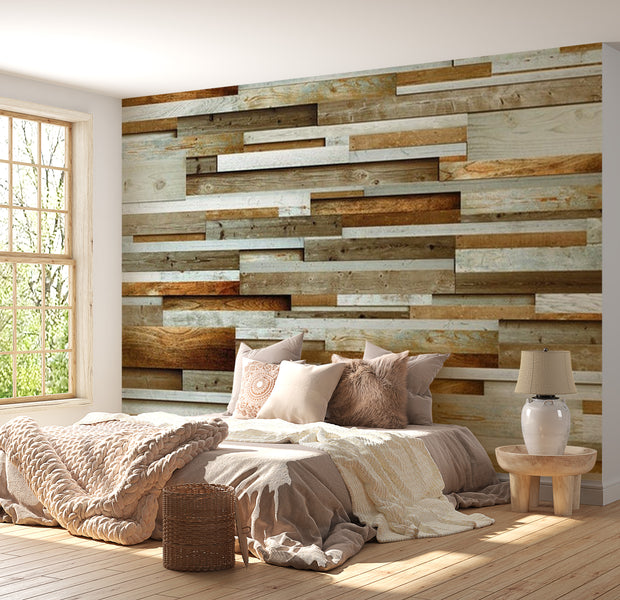 Background & Patterns Wallpaper Wall Mural - Wooden Order 39"Wx27"H