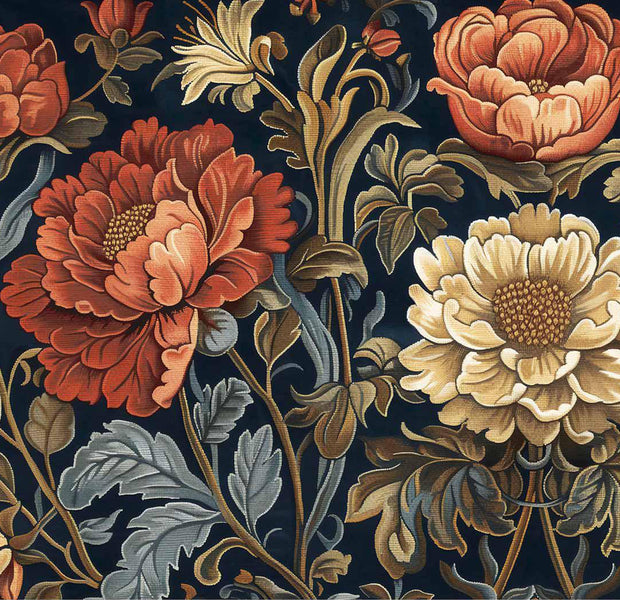 Peel & Stick Floral Wall Mural - Large Flowers Kilim Style 38"Wx27"H