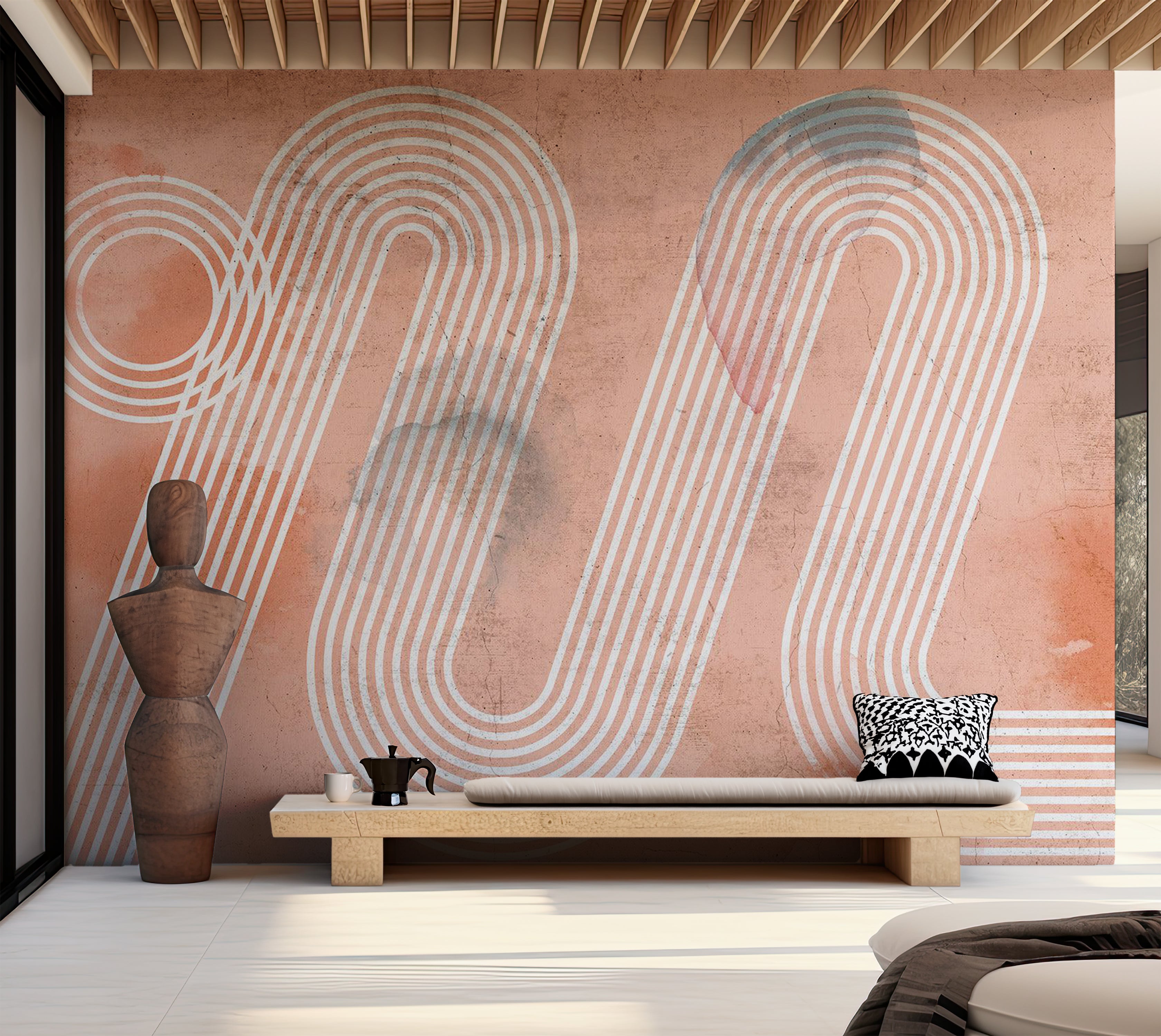 Abstract Wallpaper Wall Mural - Racetrack 39"Wx27"H / Standard