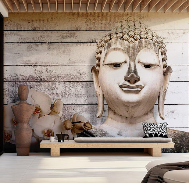 Zen Wallpaper Wall Mural - Smiling Buddha