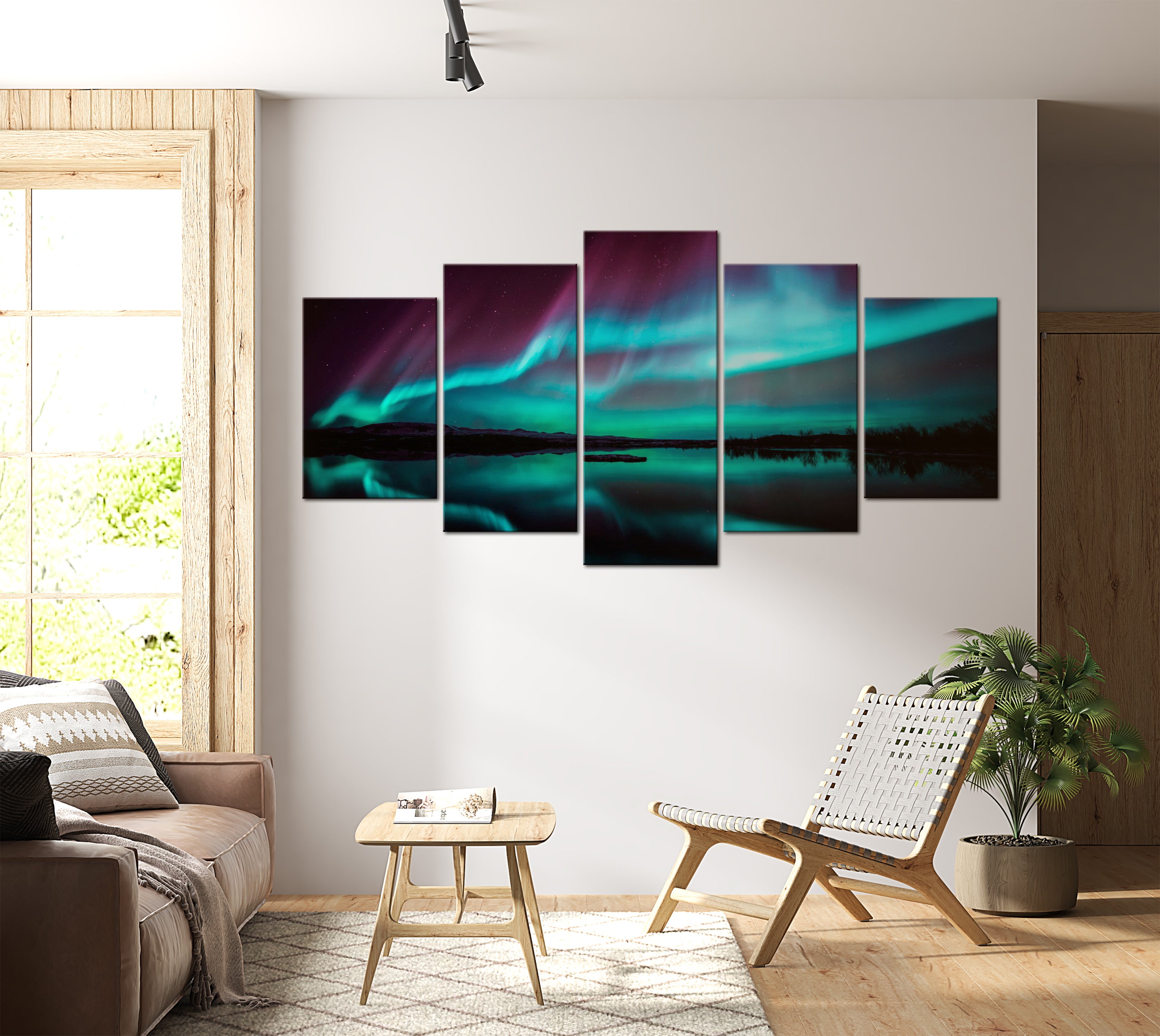 Stretched Canvas Landscape Art - Night Light 40"Wx20"H