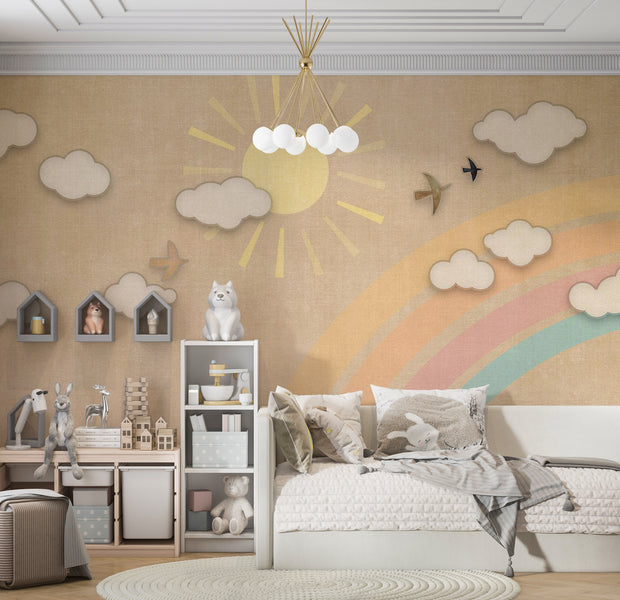 Kids Wallpaper Wall Mural - Aesthetic Rainbow Day 39"Wx27"H / Standard
