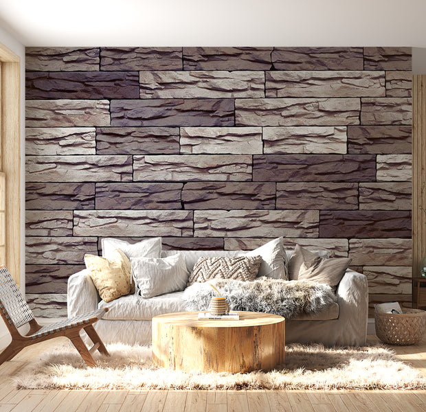 Background & Patterns Wallpaper Wall Mural - Mixed Big Slate Tiles 39"Wx27"H