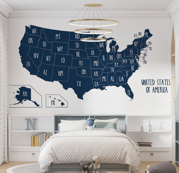 Premium Peel & Stick Wall Mural - USA Map