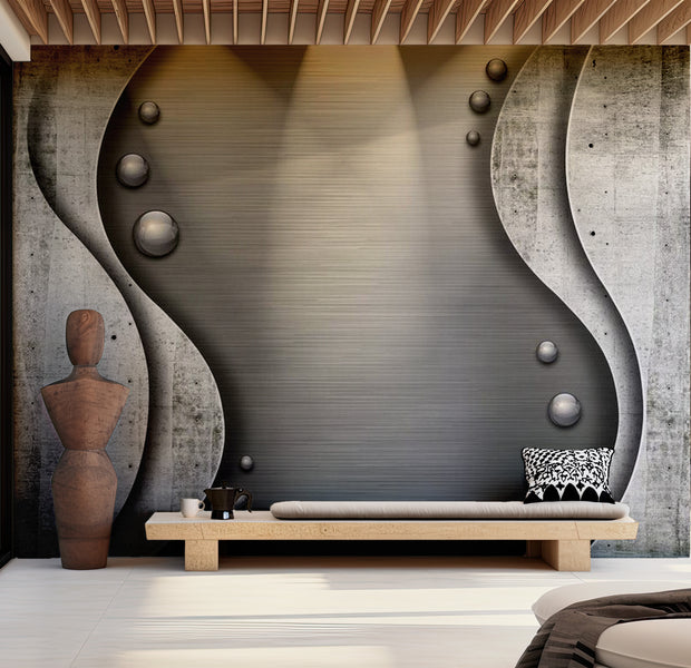 Background & Patterns Wallpaper Wall Mural - Concrete Metal Fantasy Wall 39"Wx27"H