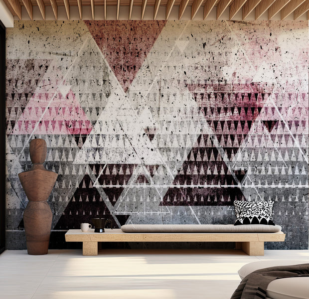 Abstract Wallpaper Wall Mural - Triangles 39"Wx27"H