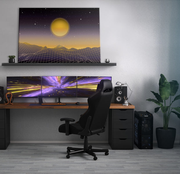 Landscape Canvas Wall Art - Futuristic Landscape Gold