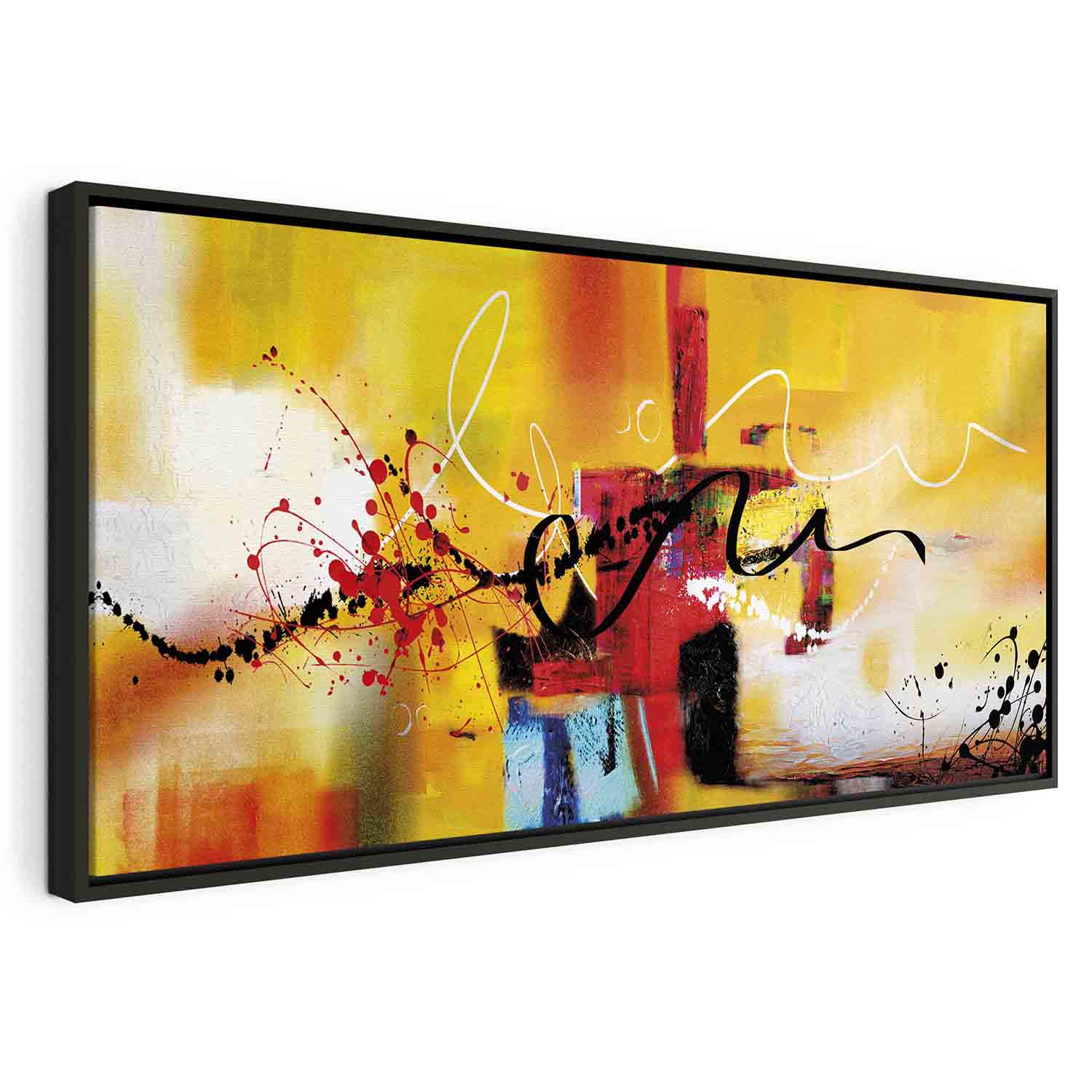 Floating Framed Canvas Art - Street Melodies Orange