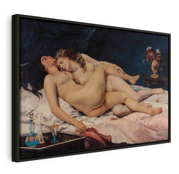 Floating Framed Canvas Art - The Sleepers and Sleep - Gustave Courbet
