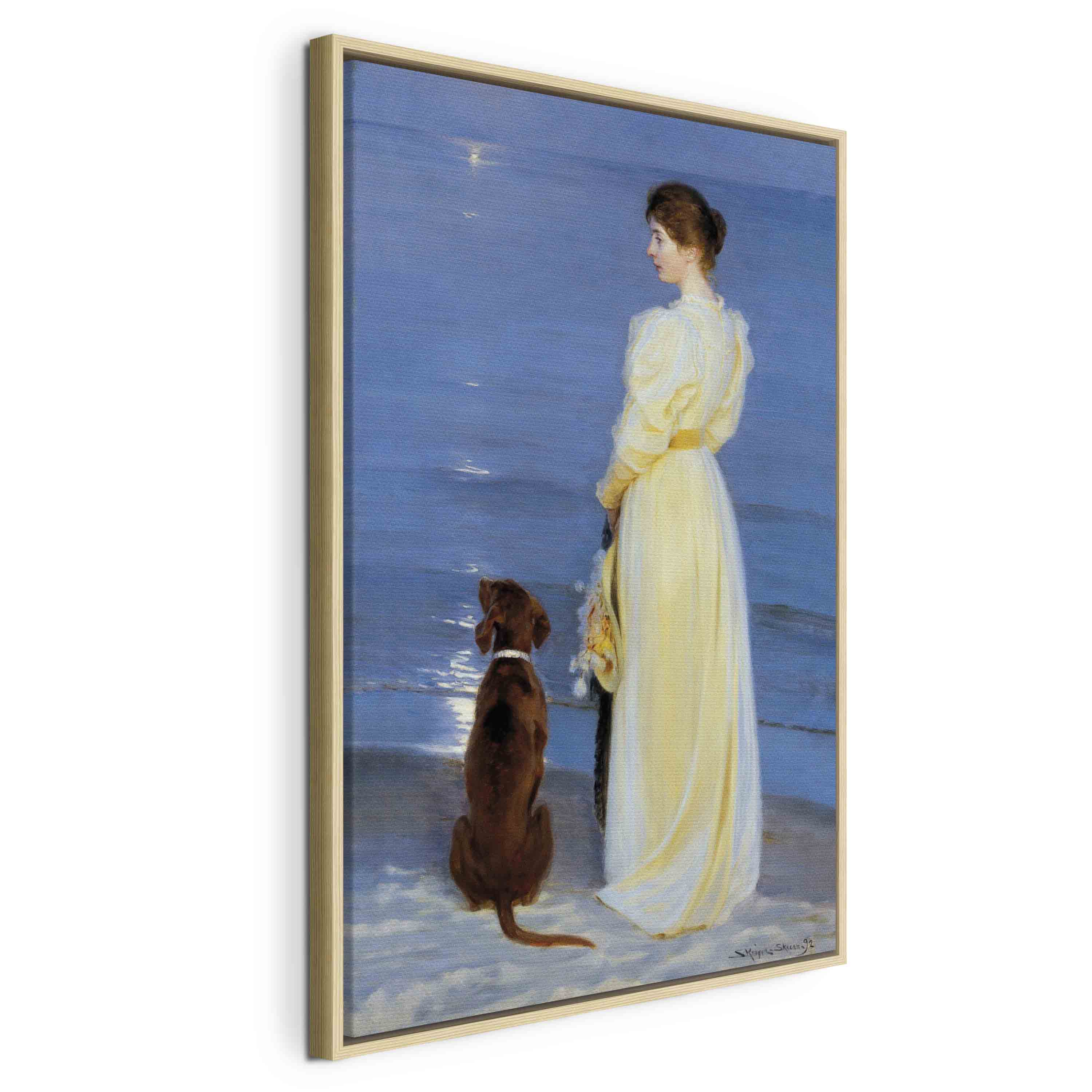 Floating Framed Canvas Art - Summer Evening in Skagen - Peder Severin Kroyer