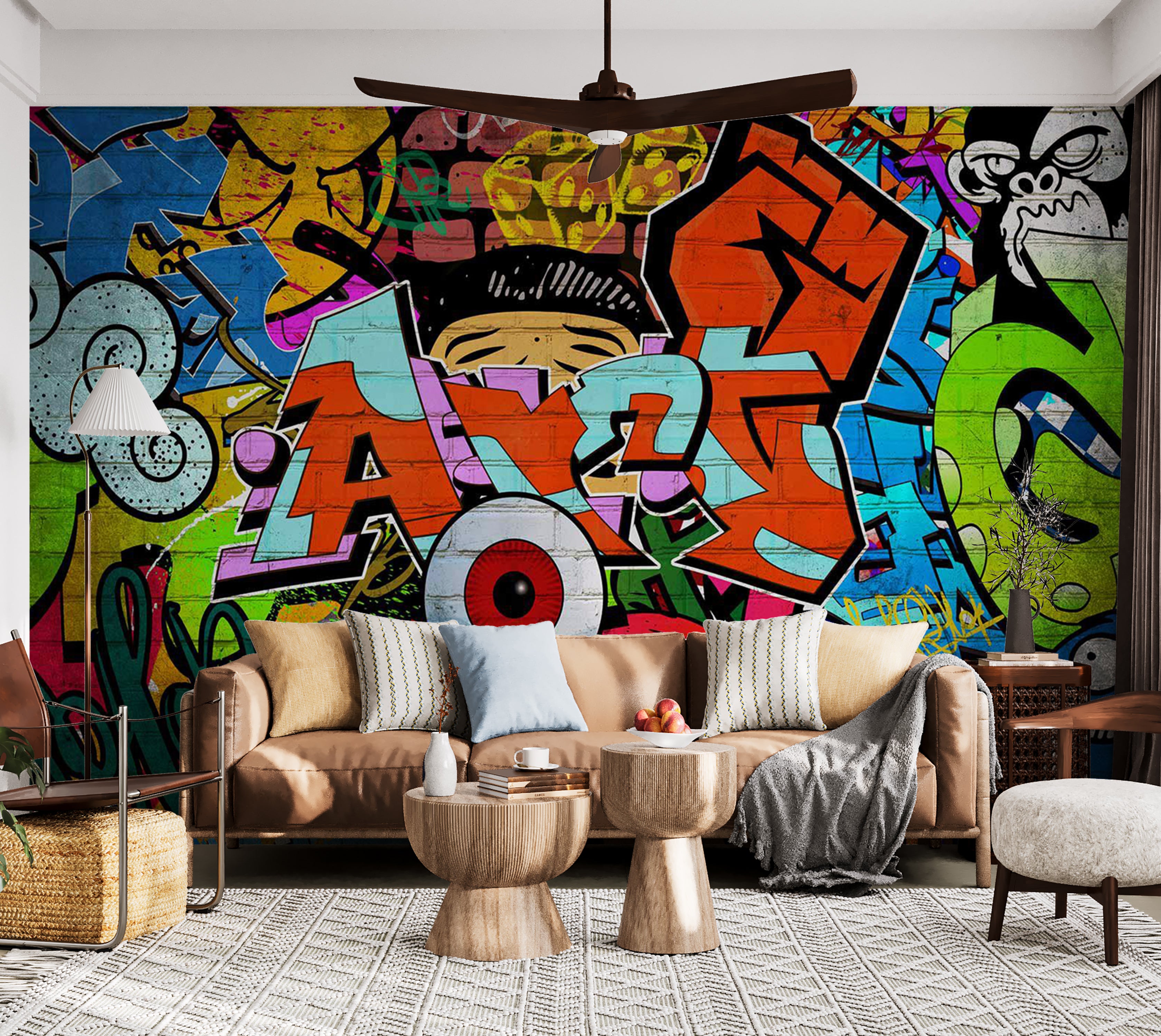 Peel & Stick Street Art Wall Mural - Hip Hop Art 38"Wx27"H