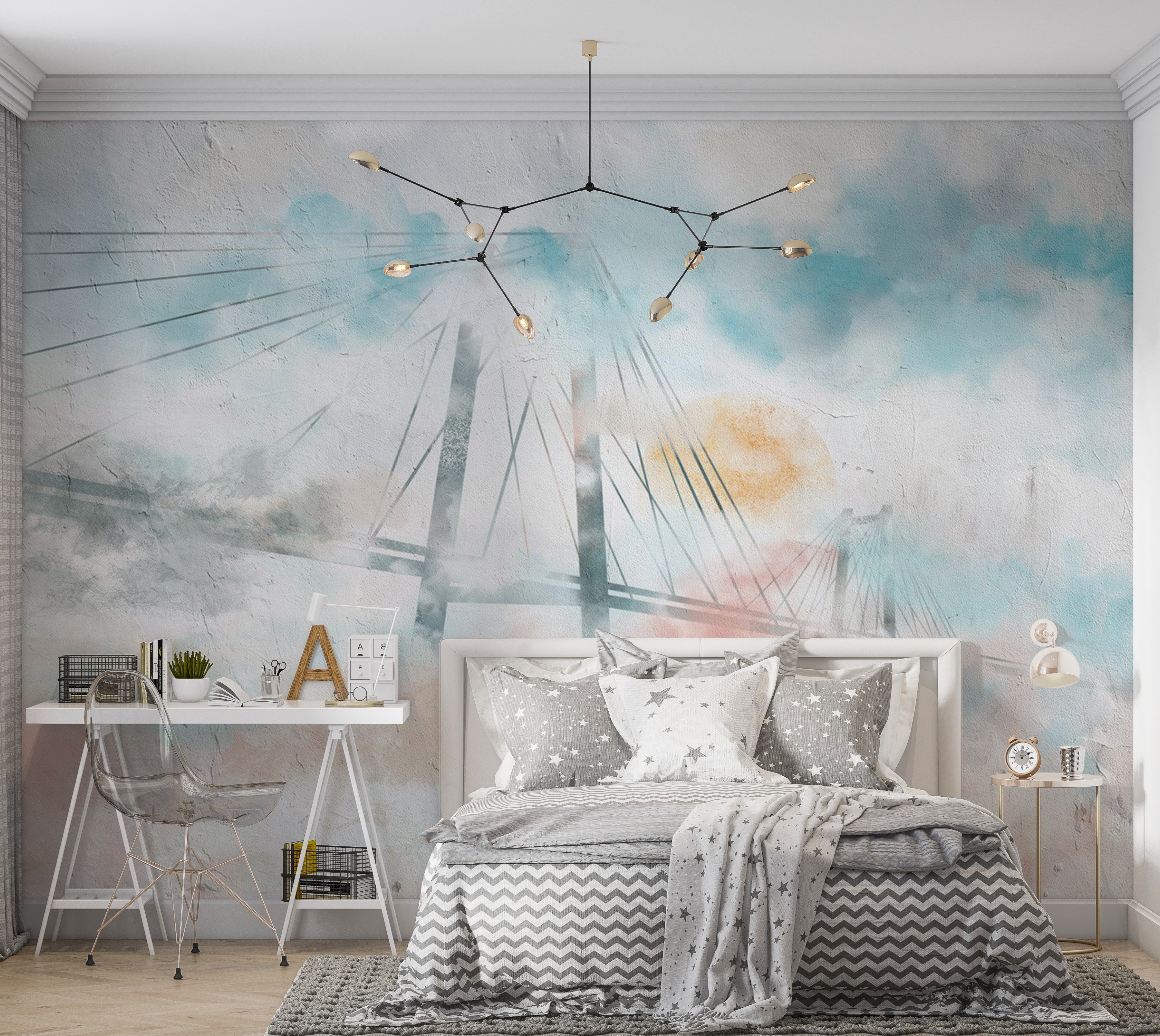 Abstract Wallpaper Wall Mural - Bridge to Your Dreams 39"Wx27"H / Standard