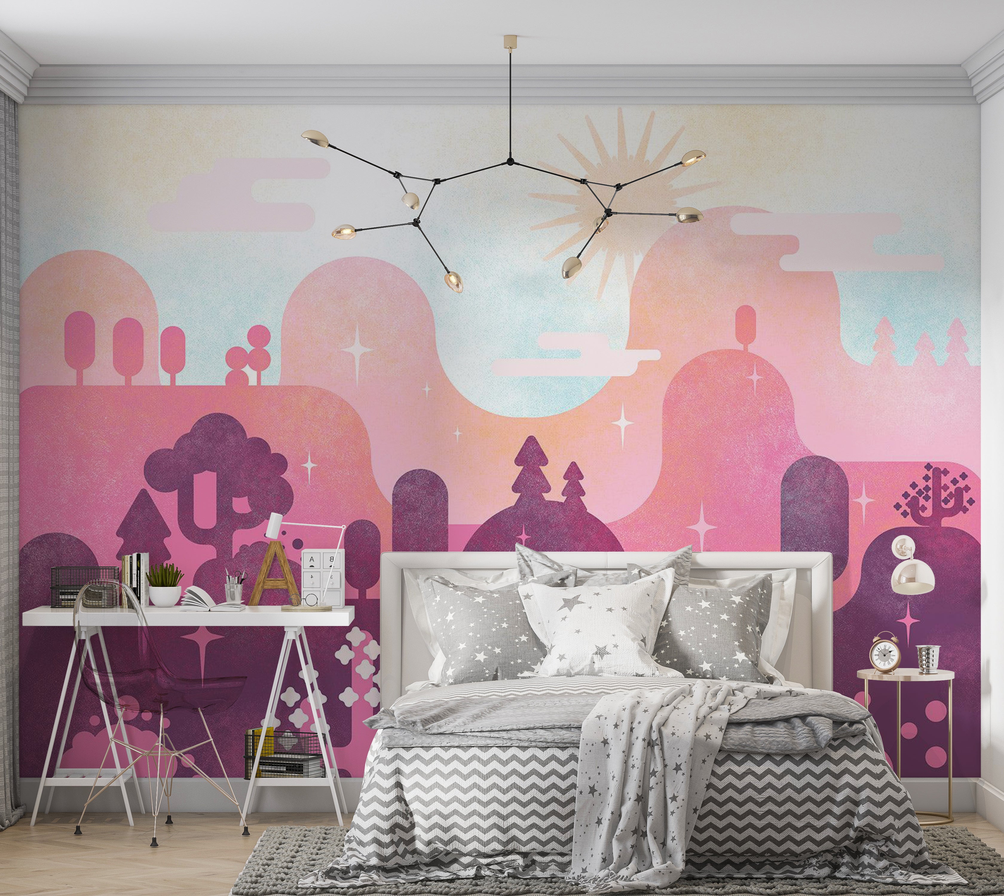 Abstract Wallpaper Wall Mural - Candy Land 39"Wx27"H / Standard