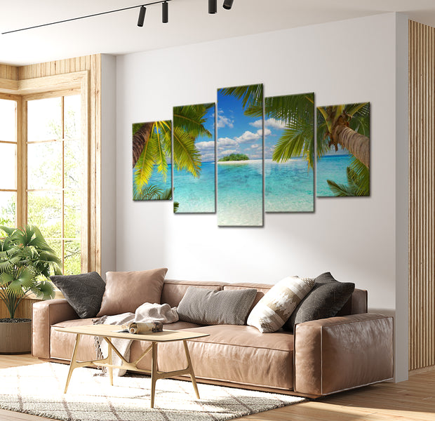 Stretched Canvas Landscape Art - Paradise Island 40"Wx20"H