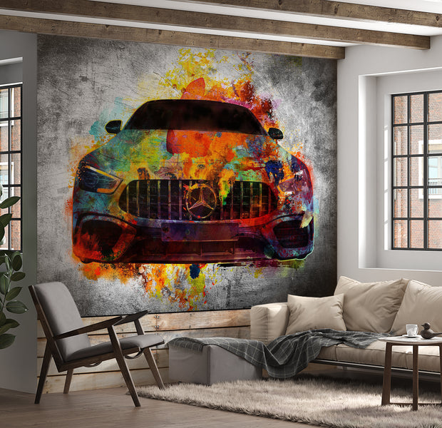 Peel & Stick Wall Mural - Artistic Car Art 38"Wx27"H
