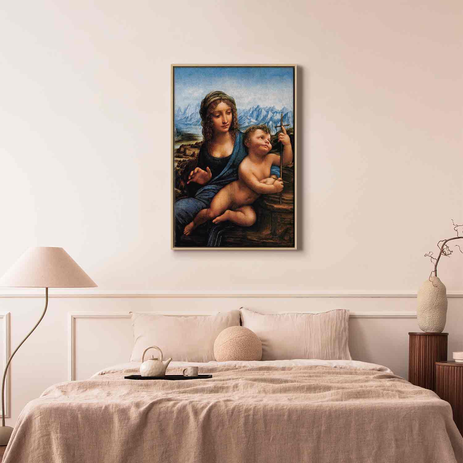 Floating Framed Canvas Art - Madonna With a Distaff - Leonardo da Vinci