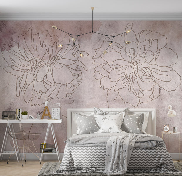 Abstract Wallpaper Wall Mural - Floristic Fresco 39"Wx27"H / Standard