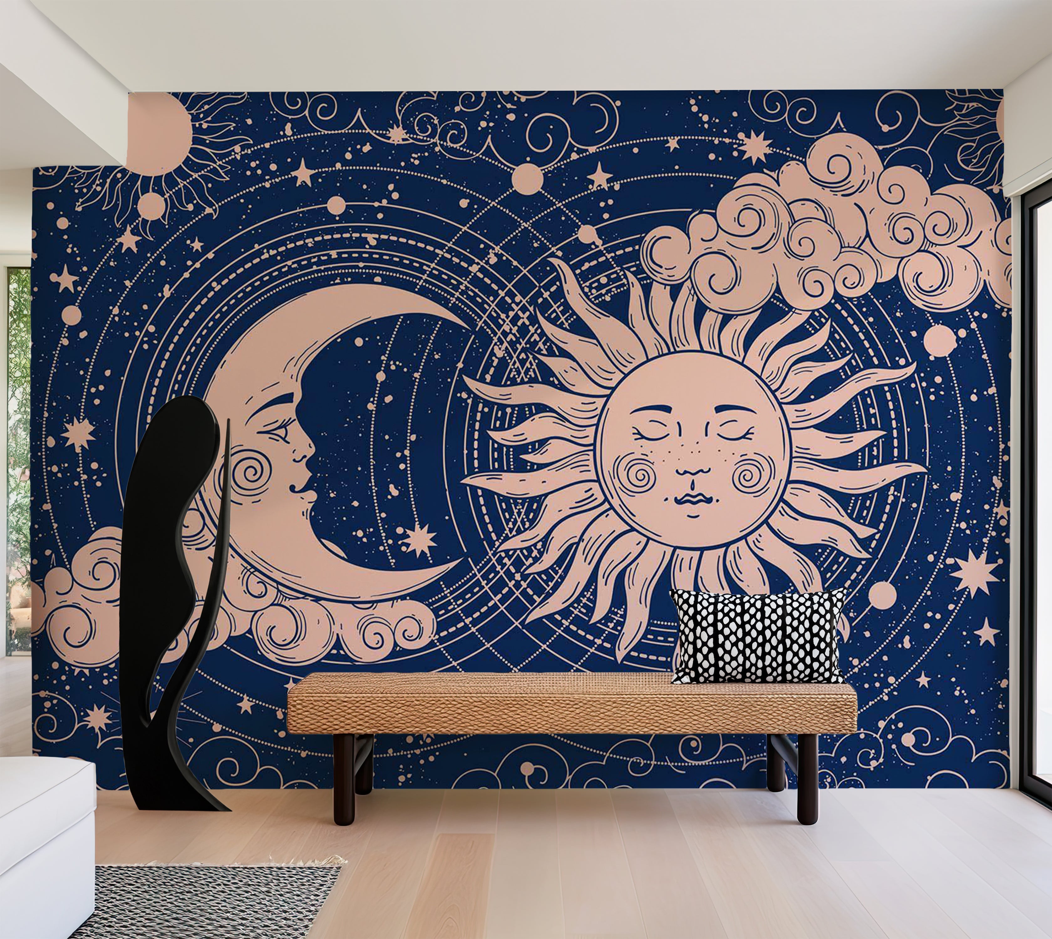 Peel & Stick Spiritual Wall Mural - Cosmic Harmony 38"Wx27"H