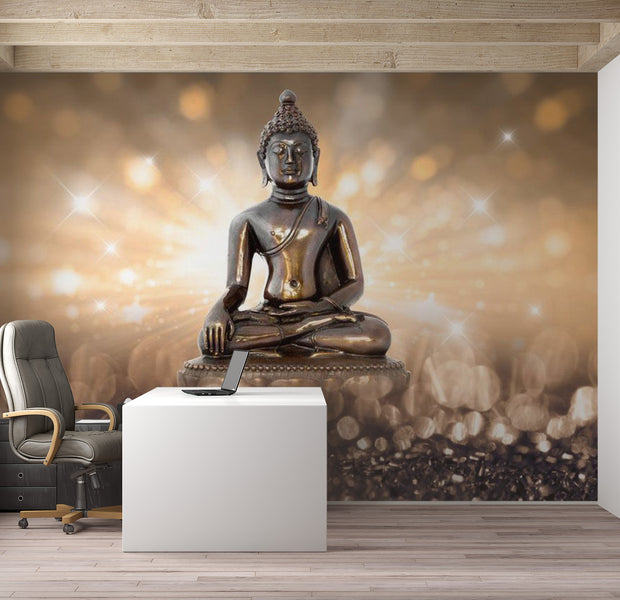 Zen Wallpaper Wall Mural - Buddha In Bright Light 39"Wx27"H