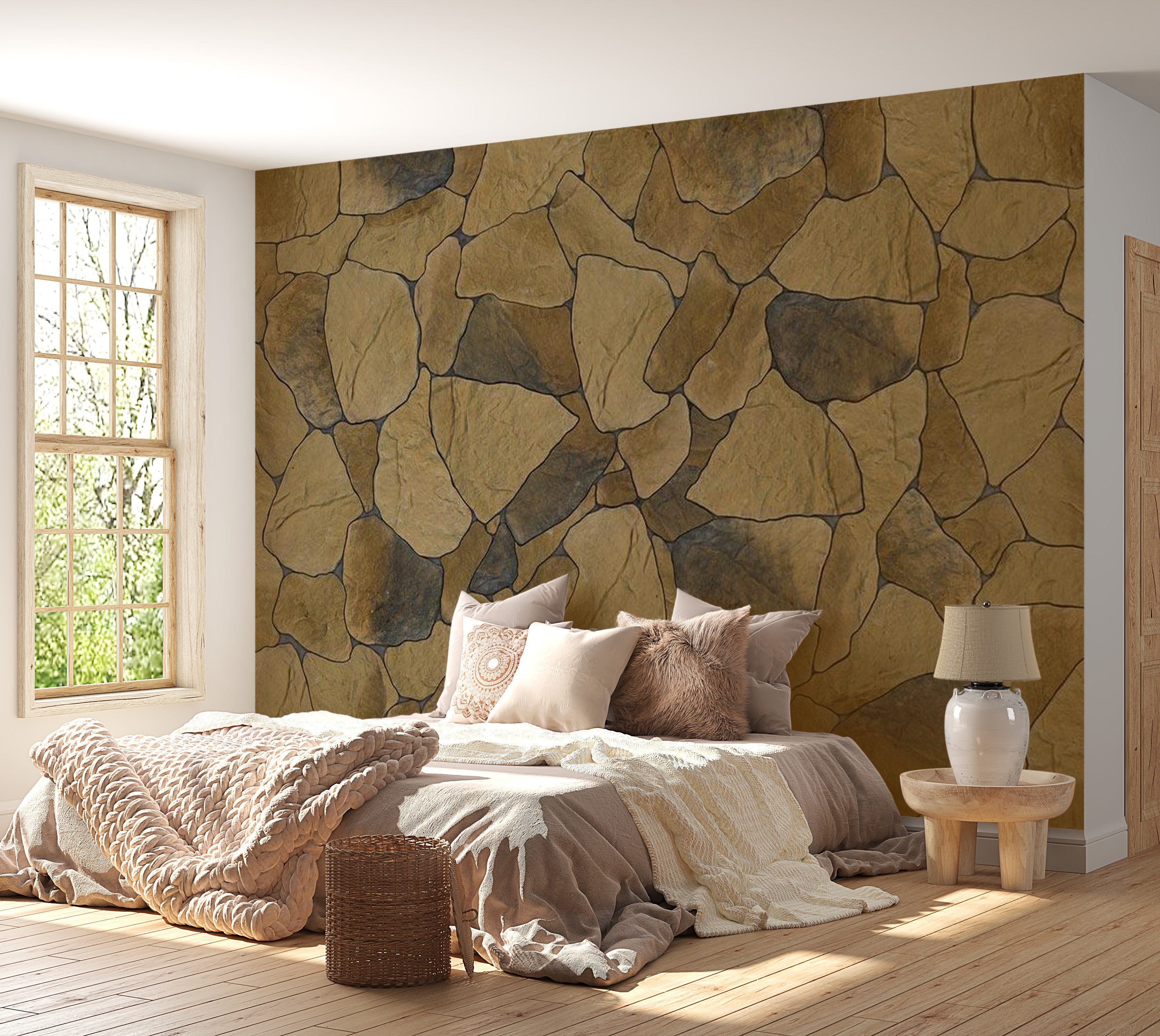 Background & Patterns Wallpaper Wall Mural - Stone Fantasy Wall 39"Wx27"H